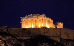ギリシャ・イコンを訪ねて　ギリシャ「ライトアップされたアクロポリス」